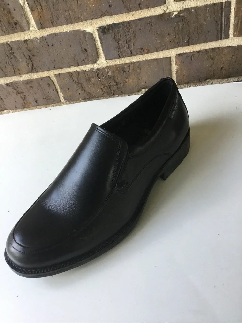 Mephisto Black Leather Slip-On Loafer
